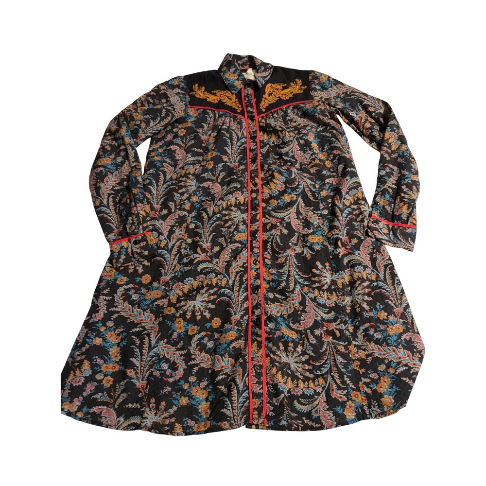 Holding Horses Anthropologie Escalante Embroidered Paisley Shirt Dress‎ Sz 2
